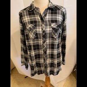 Black and white plaid shirt